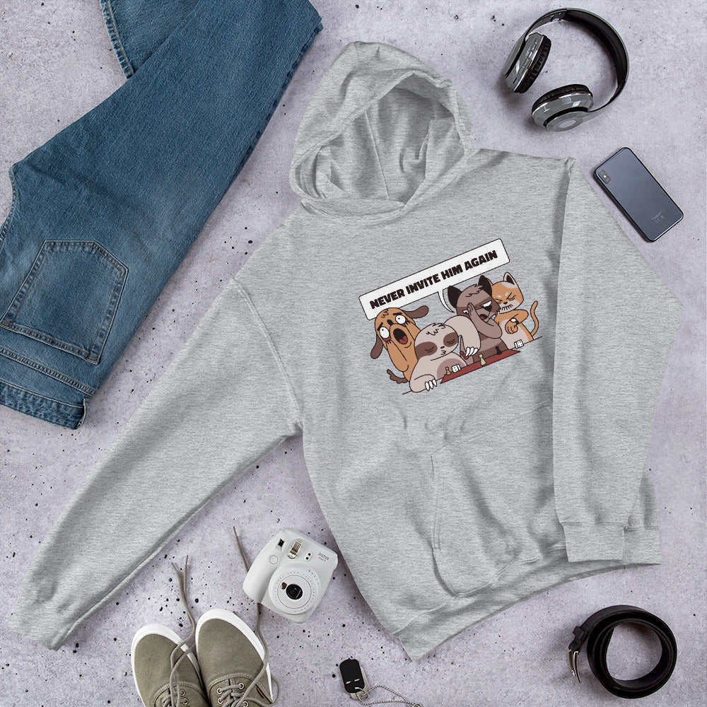 Playing With Sloth Unisex Hooded Sweatshirt — Grey