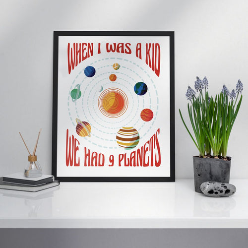 9 Planets Framed Poster — A3 12 X 18 Inch