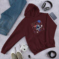 Abstract Astronaut Unisex Hooded Sweatshirt — Maroon