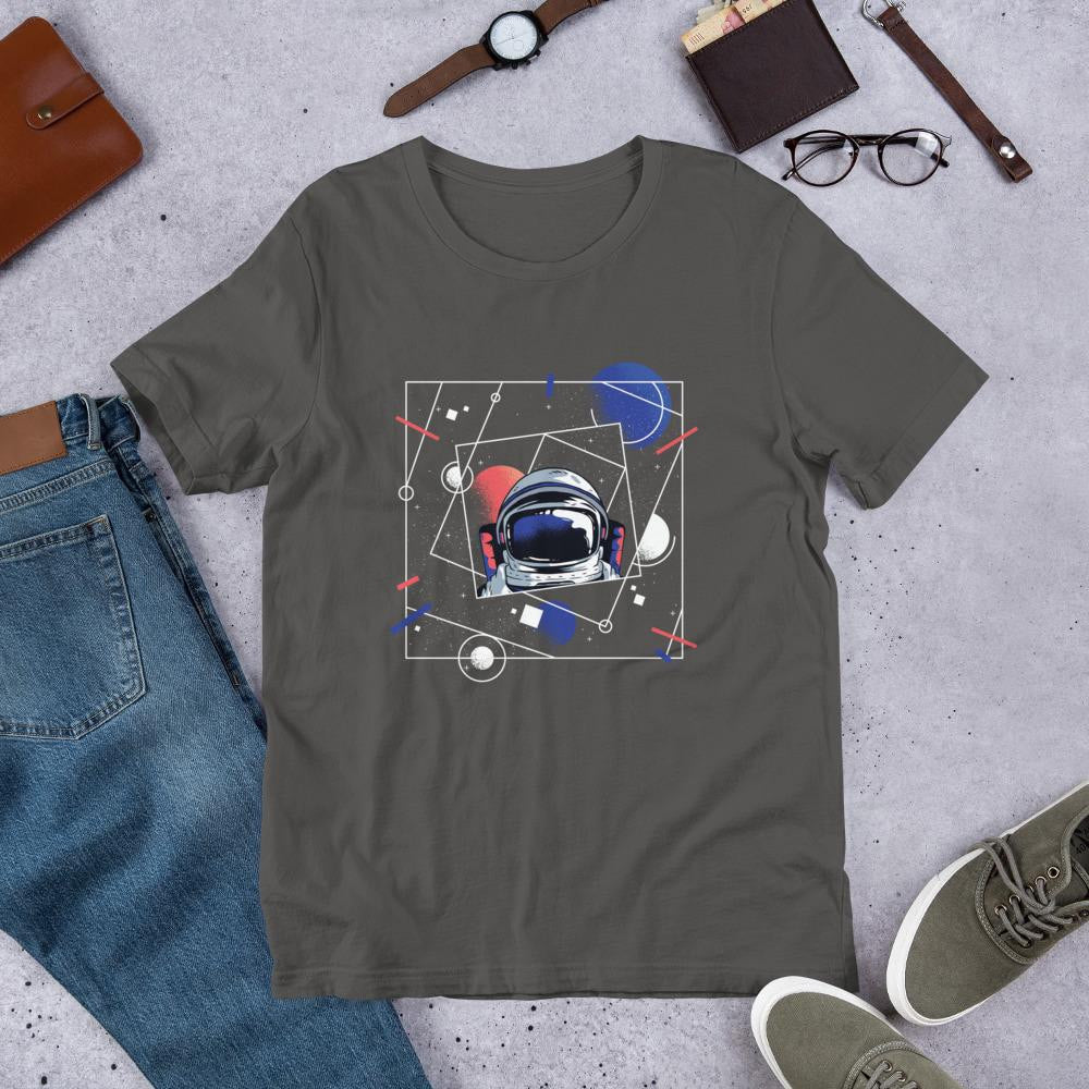 Abstract Astronaut Half Sleeve T-Shirt — back view