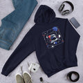 Abstract Astronaut Unisex Hooded Sweatshirt — back view