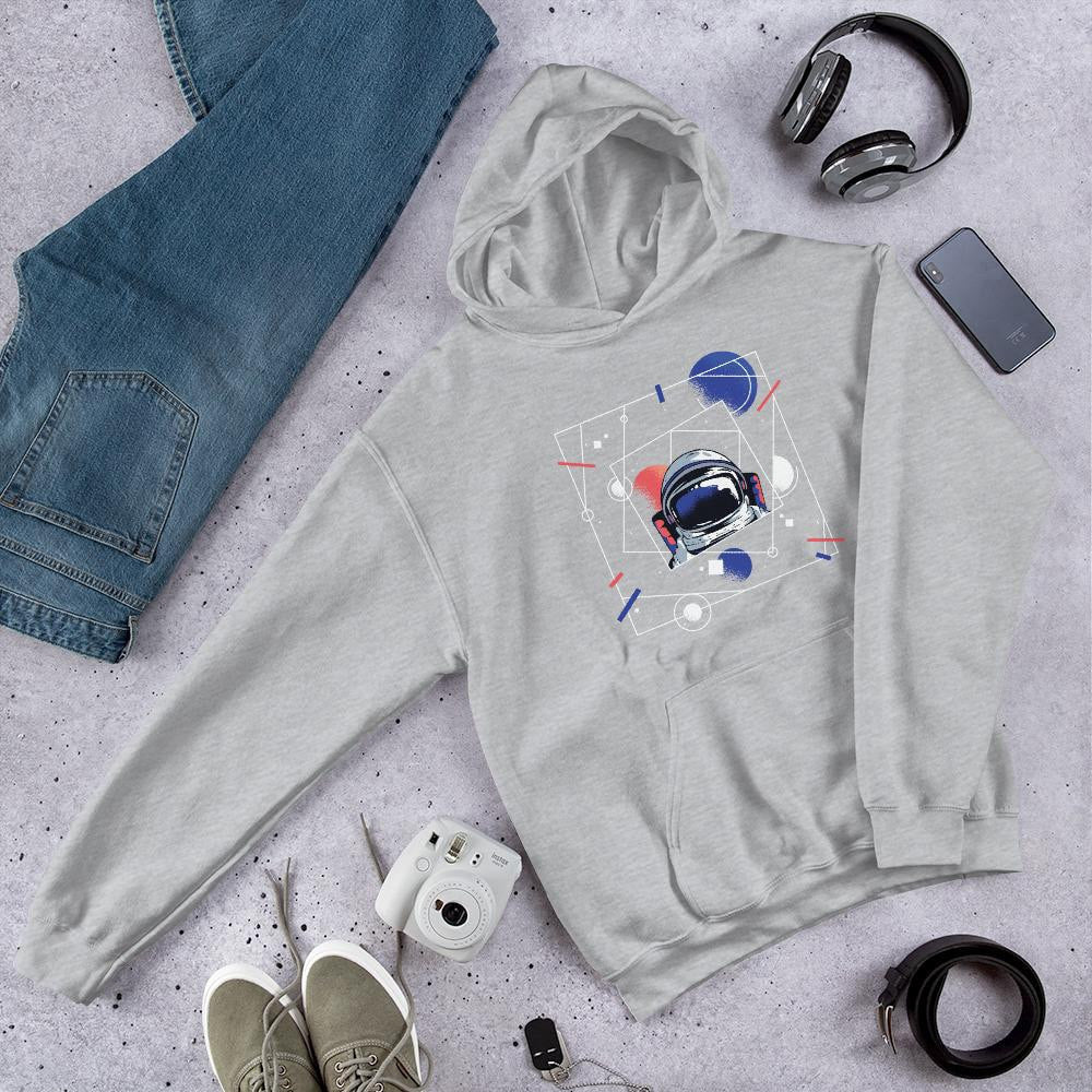 Abstract Astronaut Unisex Hooded Sweatshirt — detail view 2