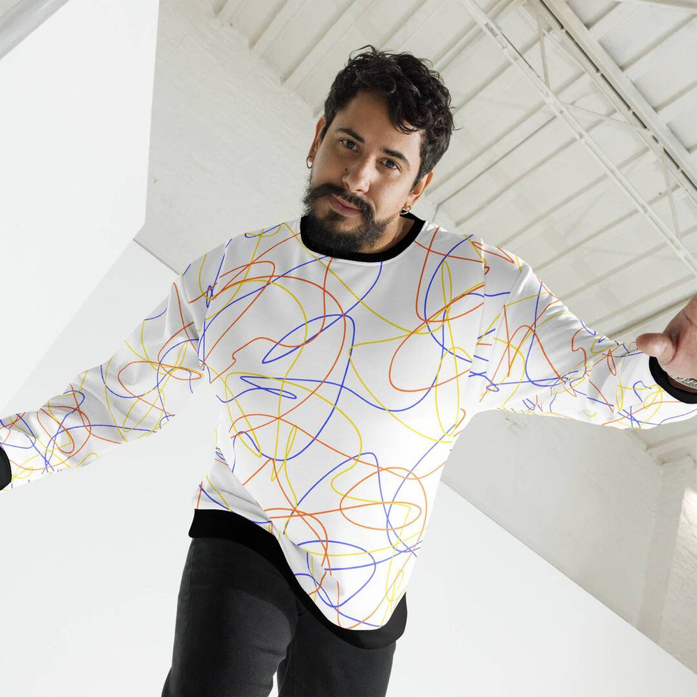 Abstract Lines Pattern Unisex Sweatshirt — detail view 2