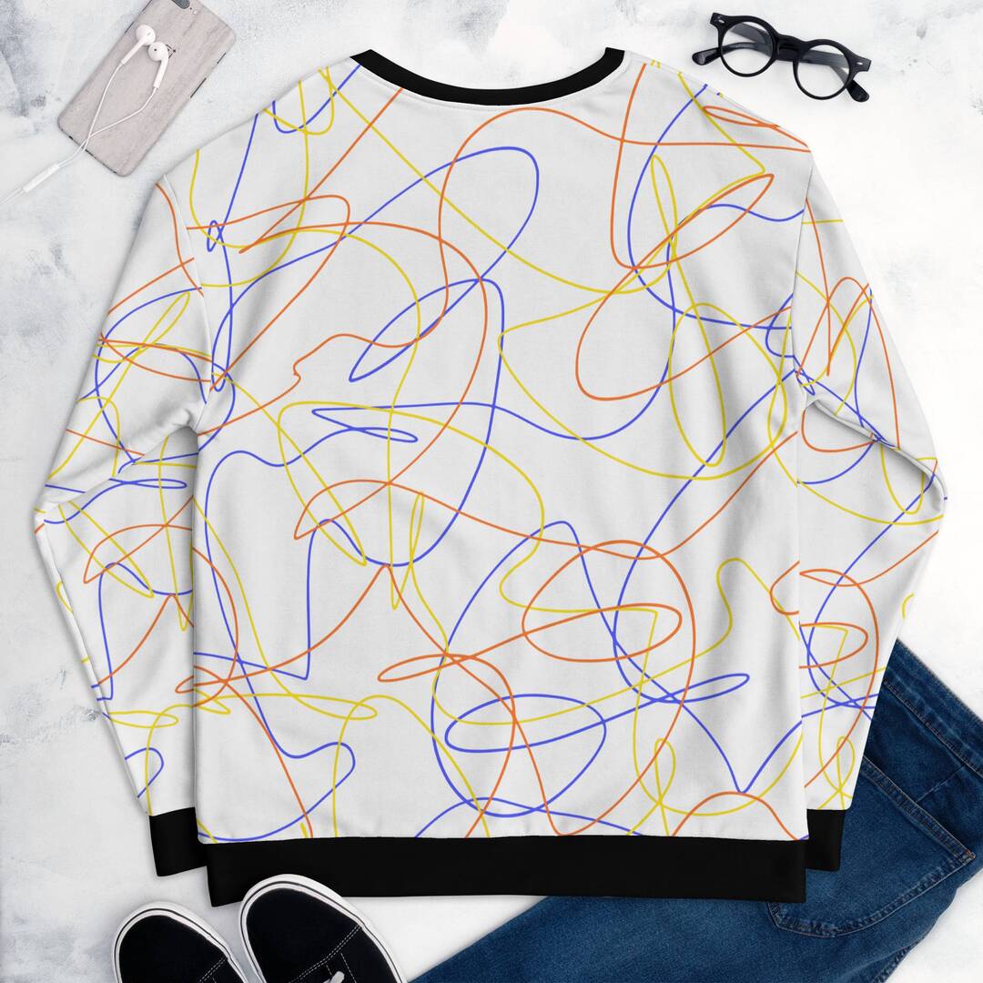 Abstract Lines Pattern Unisex Sweatshirt — detail view 3