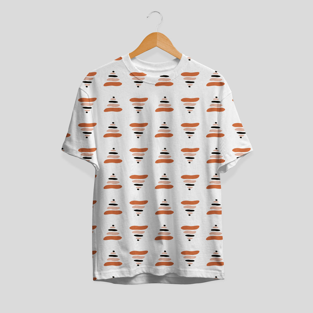 Polyester t-shirt with Abstract Triangles Pattern print