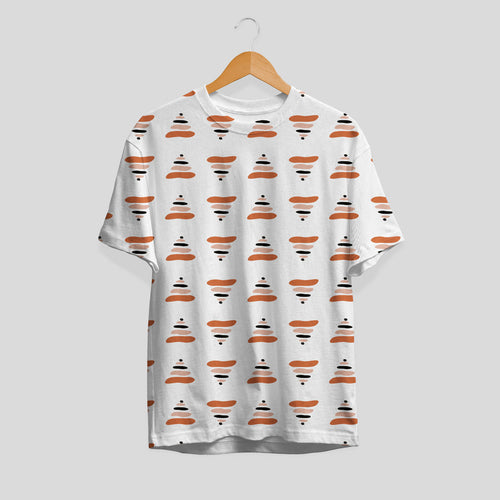 Polyester t-shirt with Abstract Triangles Pattern print