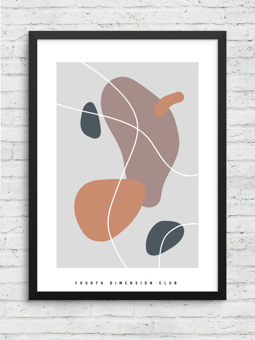 Abstract Shapes framed poster – Fourth Dimension Club