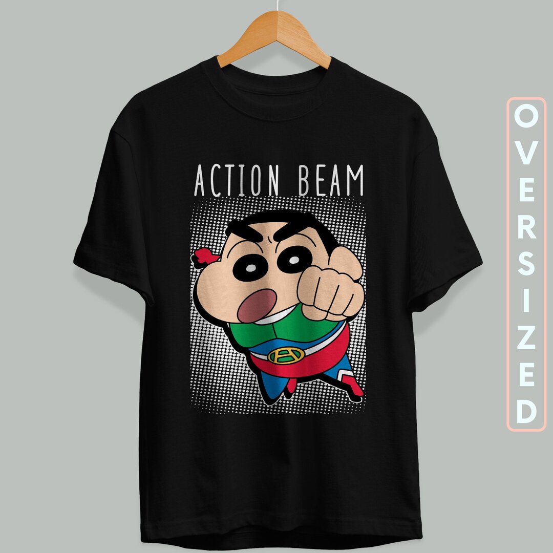 Action Beam Unisex Oversized T-Shirt — back view