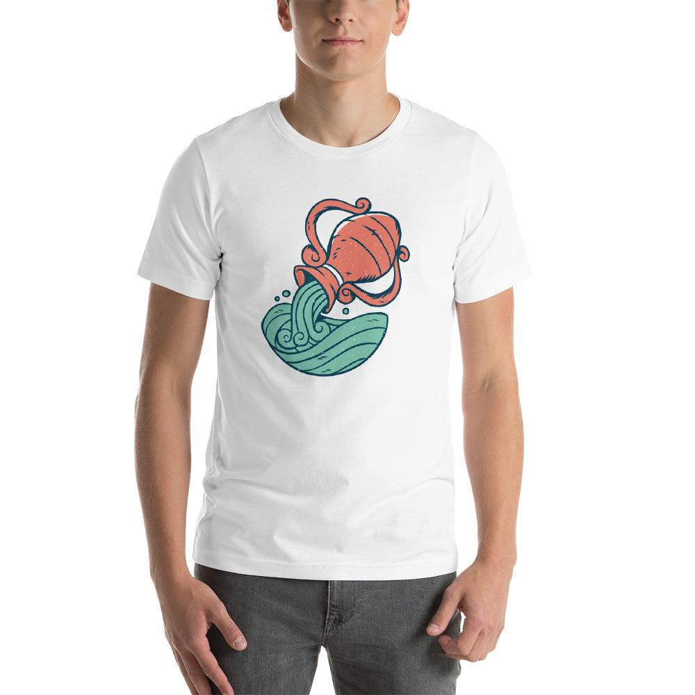 Aquarius Zodiac Half Sleeve T-Shirt — detail view 10