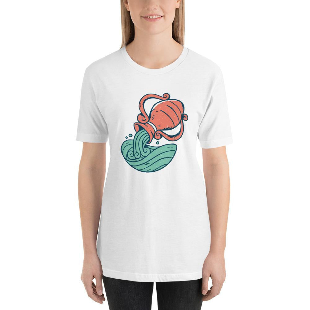 Aquarius Zodiac Half Sleeve T-Shirt — detail view 11