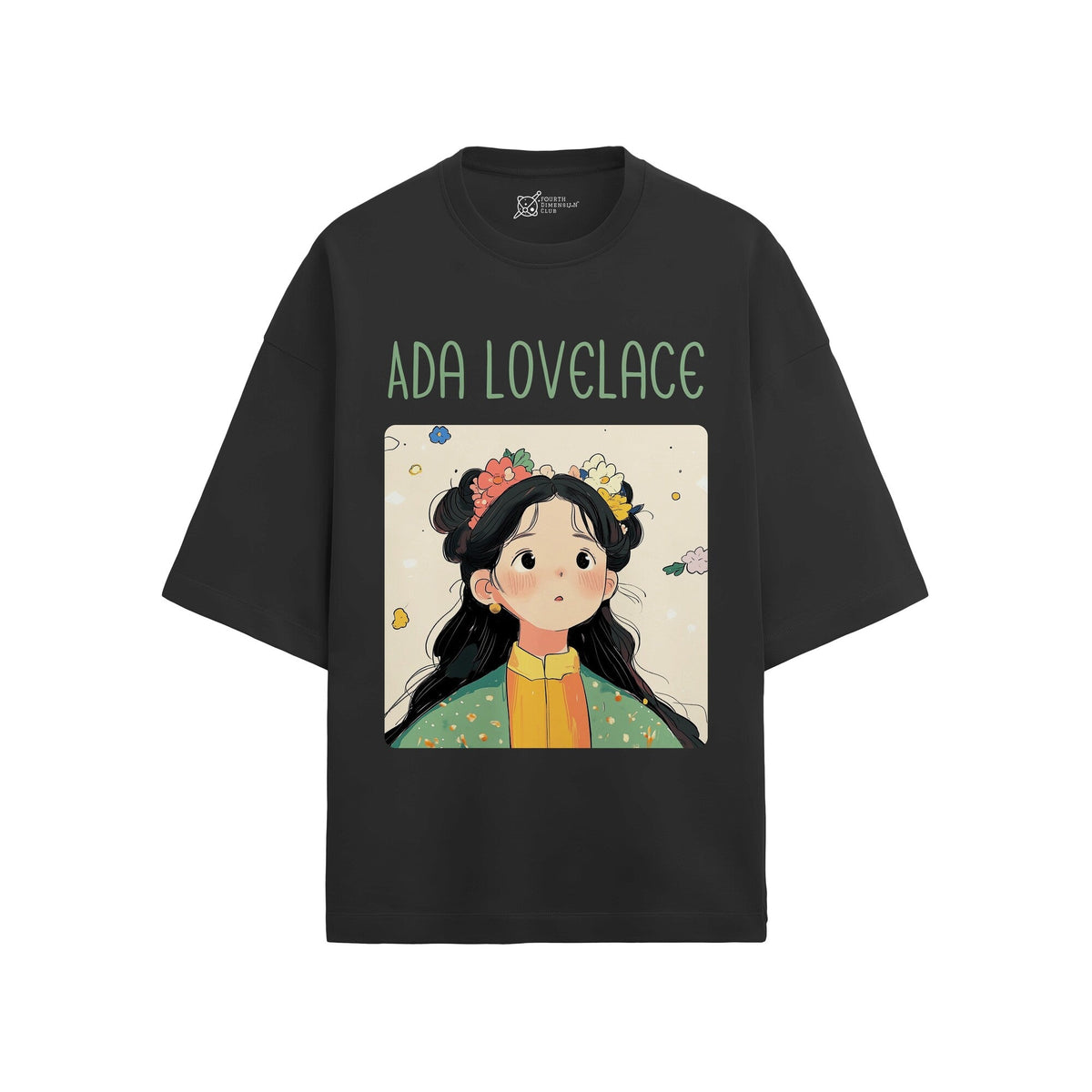 Ada Lovelace Oversized French Terry T-Shirt — black-2