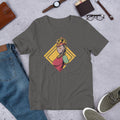 African Women Half Sleeve T-Shirt — Charcoal