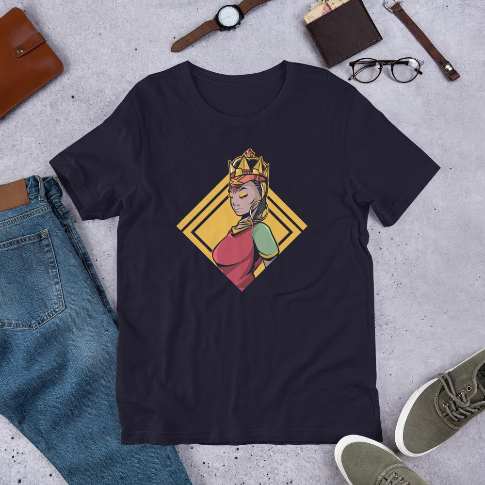 African Women Half Sleeve T-Shirt — Navy