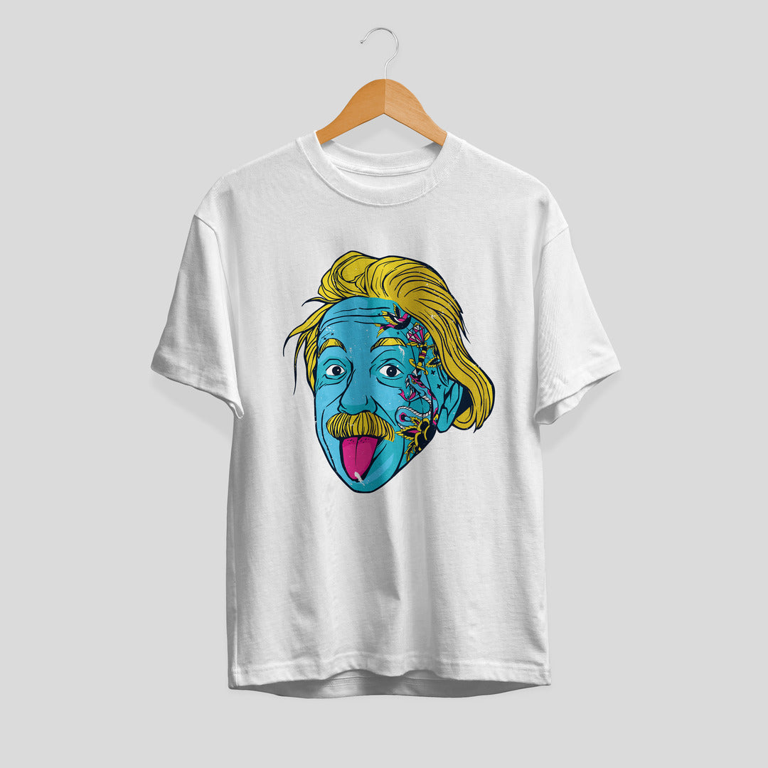 Albert Einstein colorful science tee graphic – Fourth Dimension Club