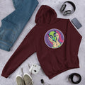 Alien Girl Unisex Hooded Sweatshirt — Maroon
