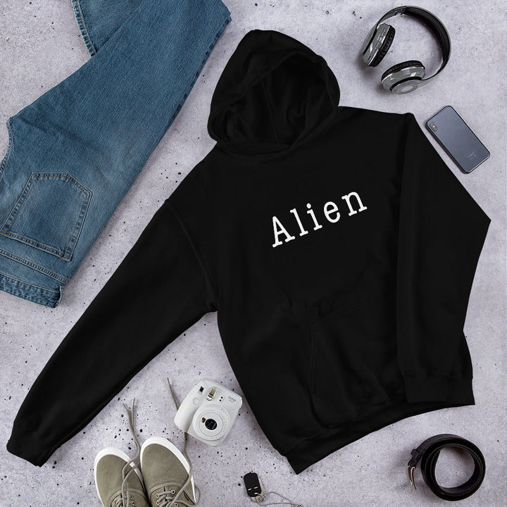 Alien Typography Unisex Hooded Sweatshirt