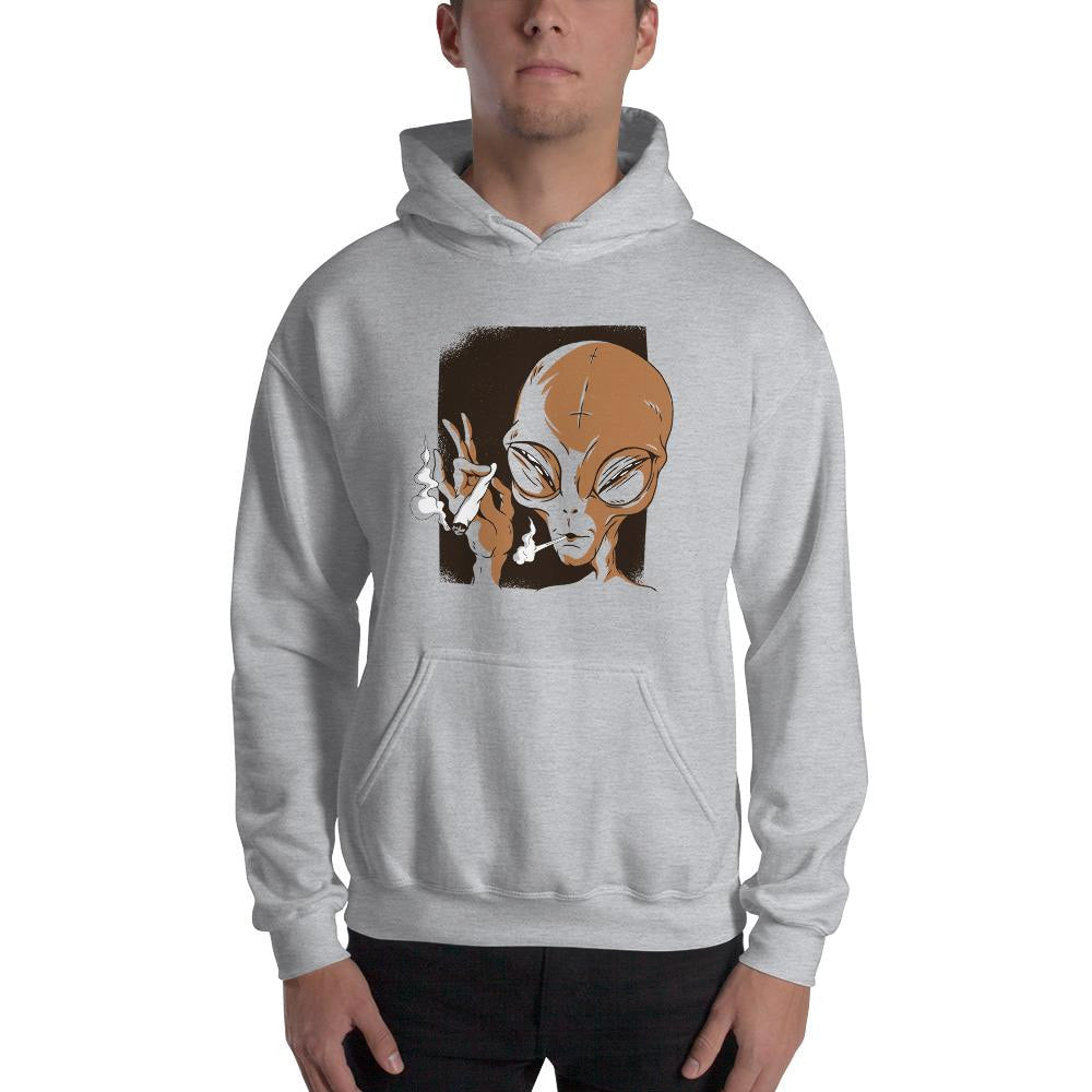 Alien Smoking Unisex Hooded Sweatshirt — detail view 2