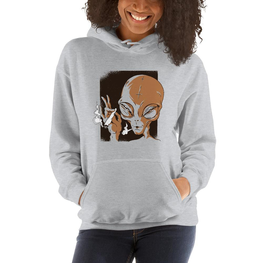 Alien Smoking Unisex Hooded Sweatshirt — detail view 3