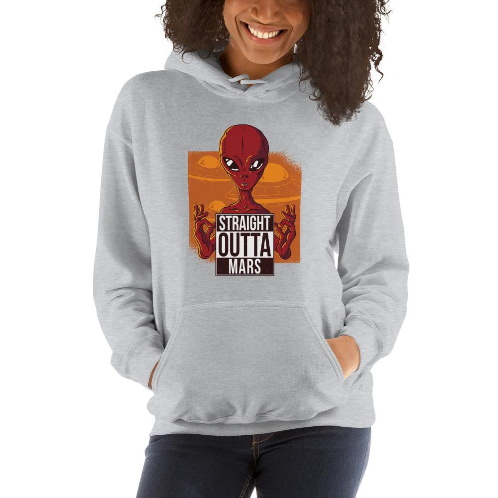 Straight outta Mars Unisex Hooded Sweatshirt — detail view 5