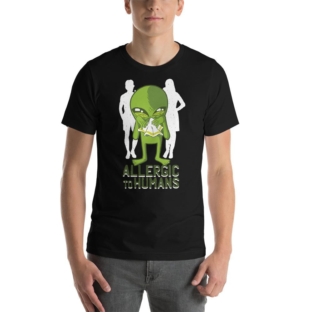 Allergic to Humans Half Sleeve T-Shirt — Black