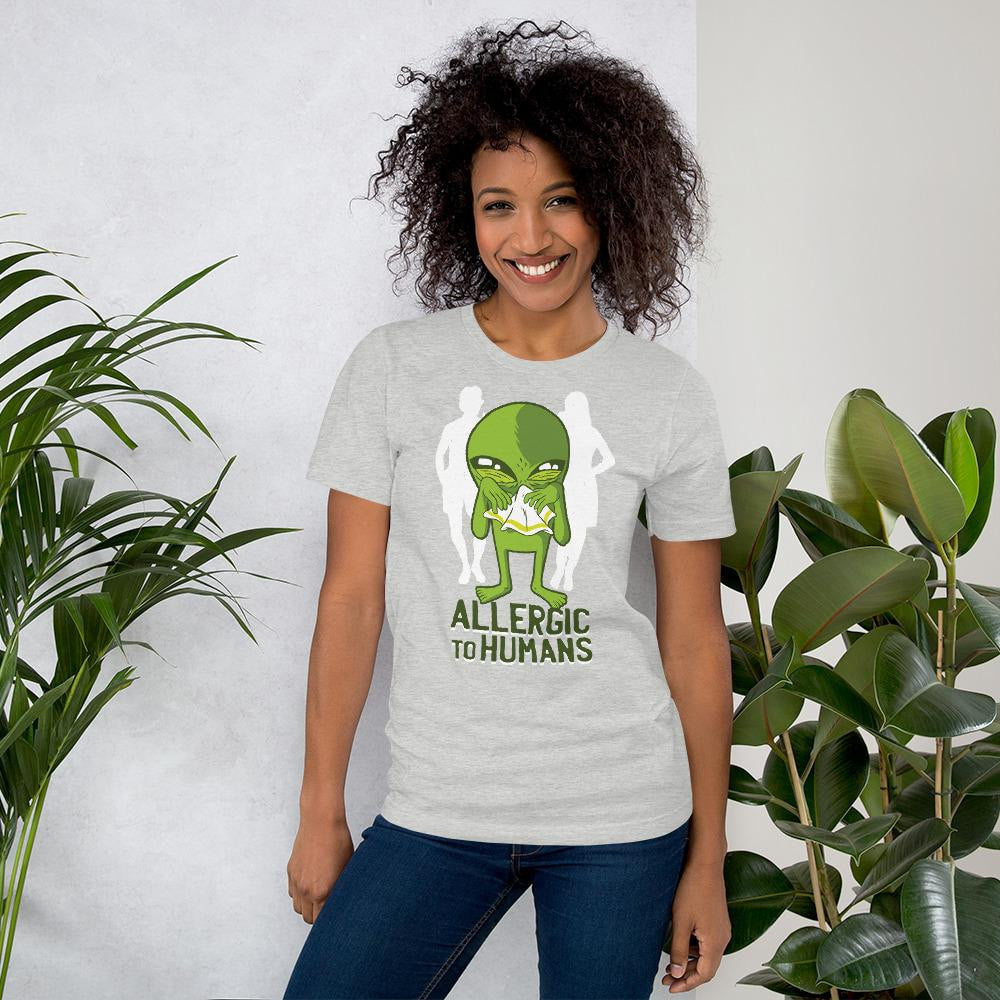 Allergic to Humans Half Sleeve T-Shirt — gray (2)