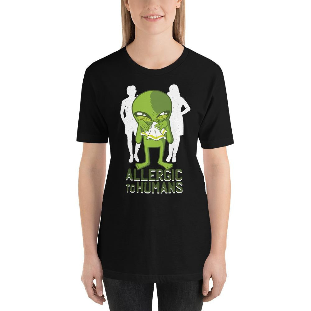 Allergic to Humans Half Sleeve T-Shirt — Black (2)