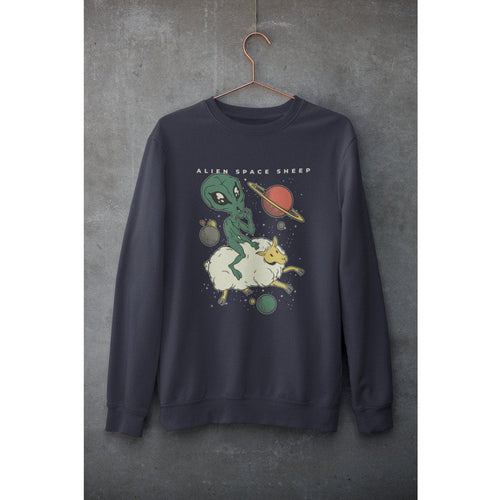 Alien Space Sheep Unisex Sweatshirt — Navy