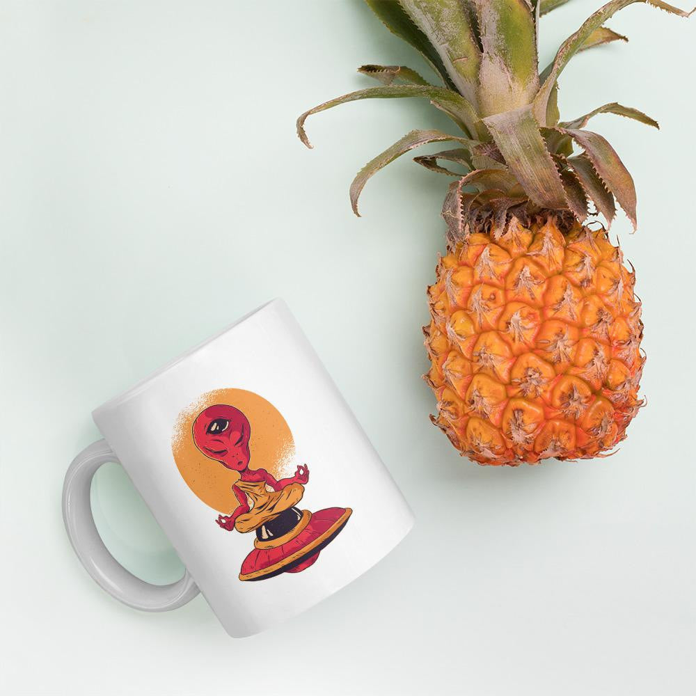Alien Meditation Coffee Mug — detail view 4
