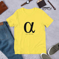 Alpha graphic tee front lettering – Fourth Dimension Club