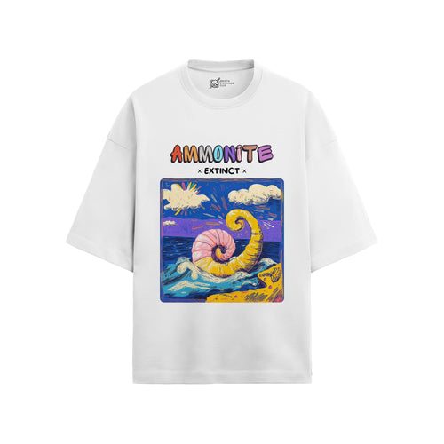 French terry oversized t-shirt with Ammonite print