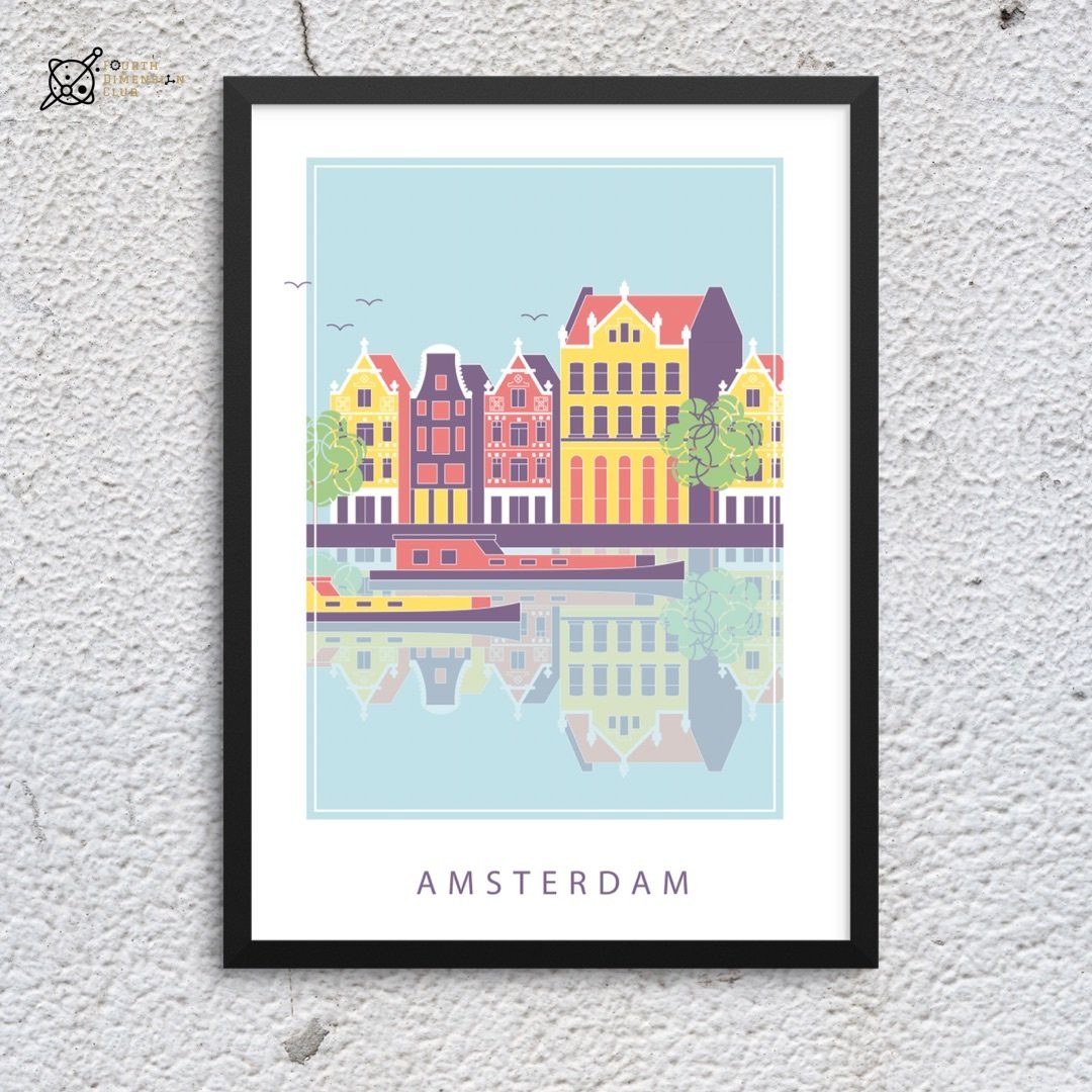 Amsterdam City framed poster – Fourth Dimension Club