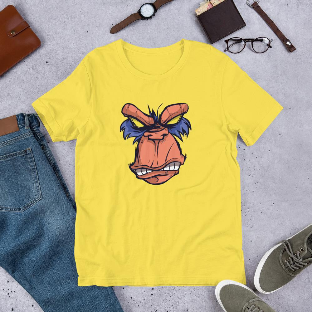 Angry Ape Half Sleeve T-Shirt — Yellow