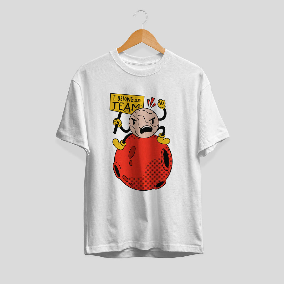 Angry Pluto science tee front graphic – Fourth Dimension Club