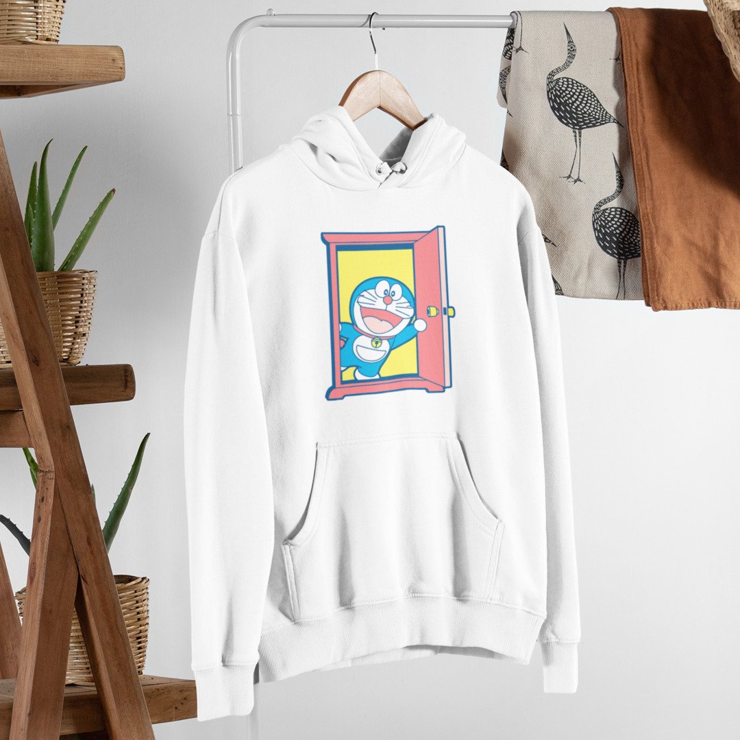 Cotton hoodie with Anywhere Door print