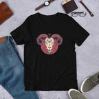 Aries Zodiac Half Sleeve T-Shirt — Black