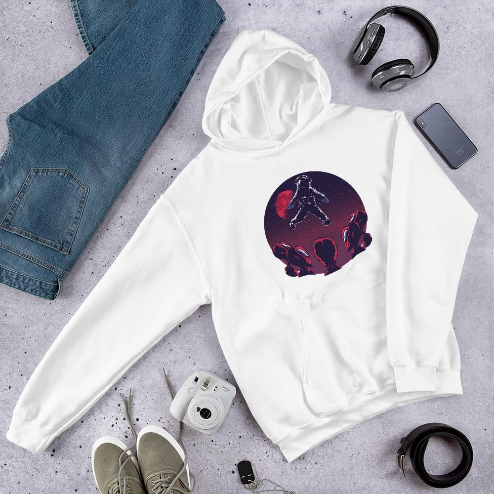 Astronaut & Aliens Unisex Hooded Sweatshirt