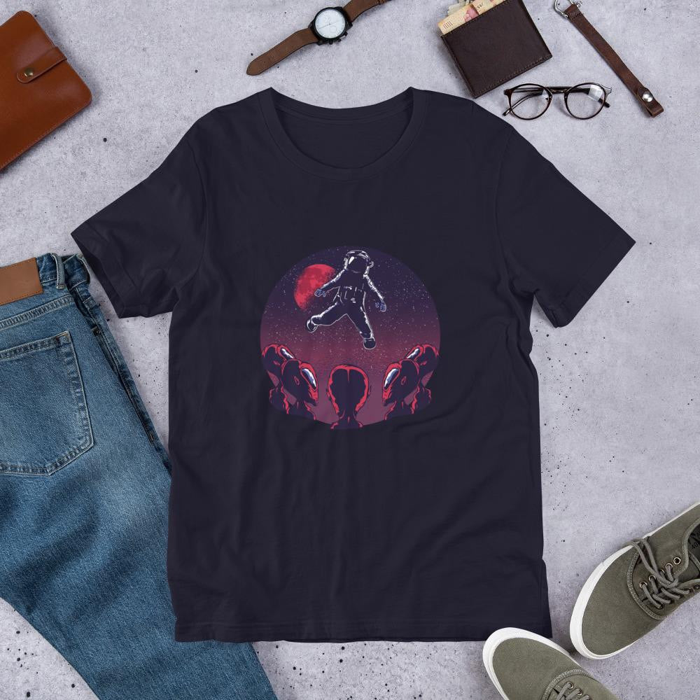 Astronaut & Aliens Half Sleeve T-Shirt — Navy
