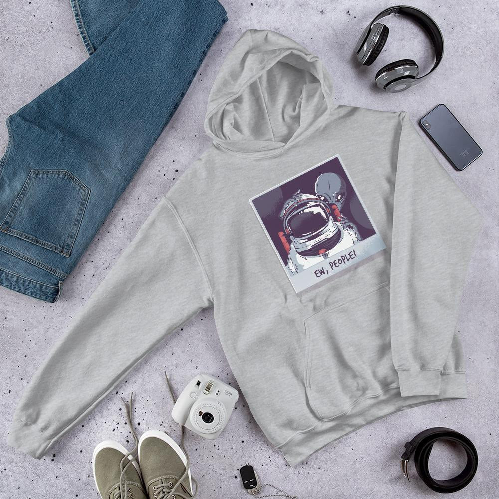 Ew People Alien hoodie front graphic – Fourth Dimension Club