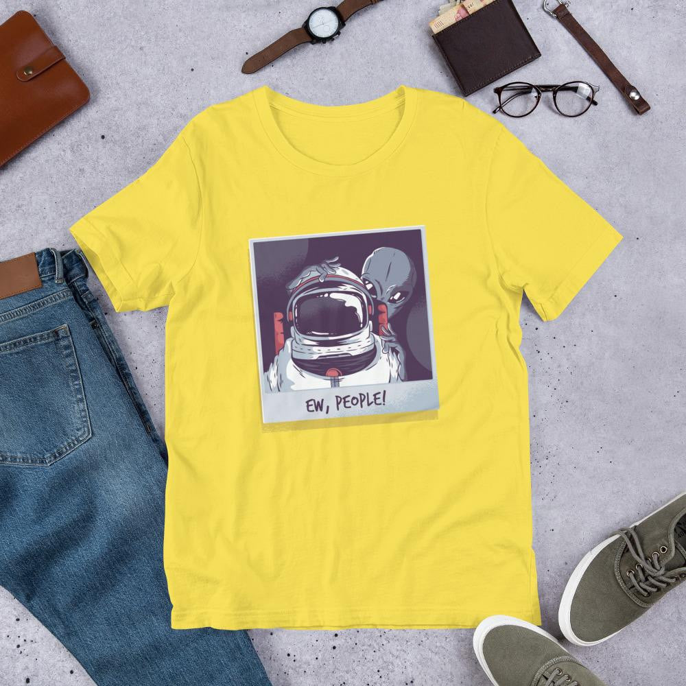 Ew, People Alien Half Sleeve T-Shirt — Yellow