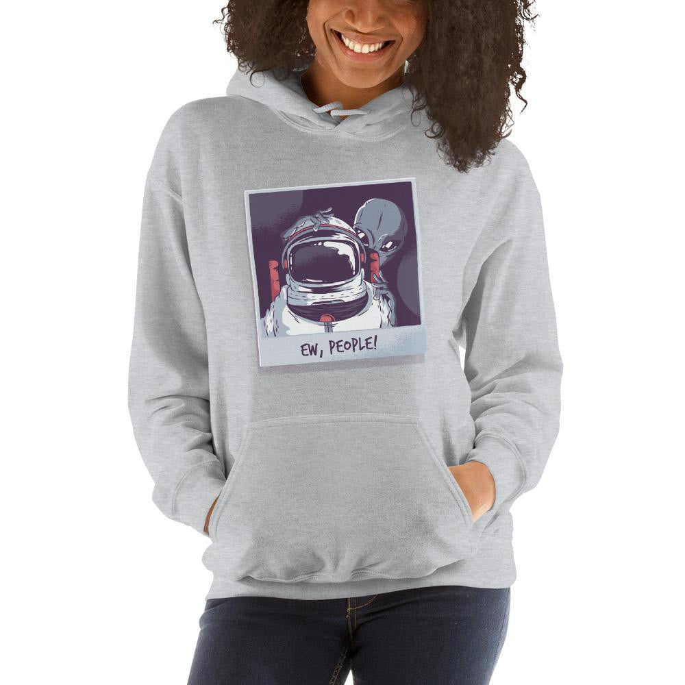 Ew, People Alien Unisex Hooded Sweatshirt — detail view 4