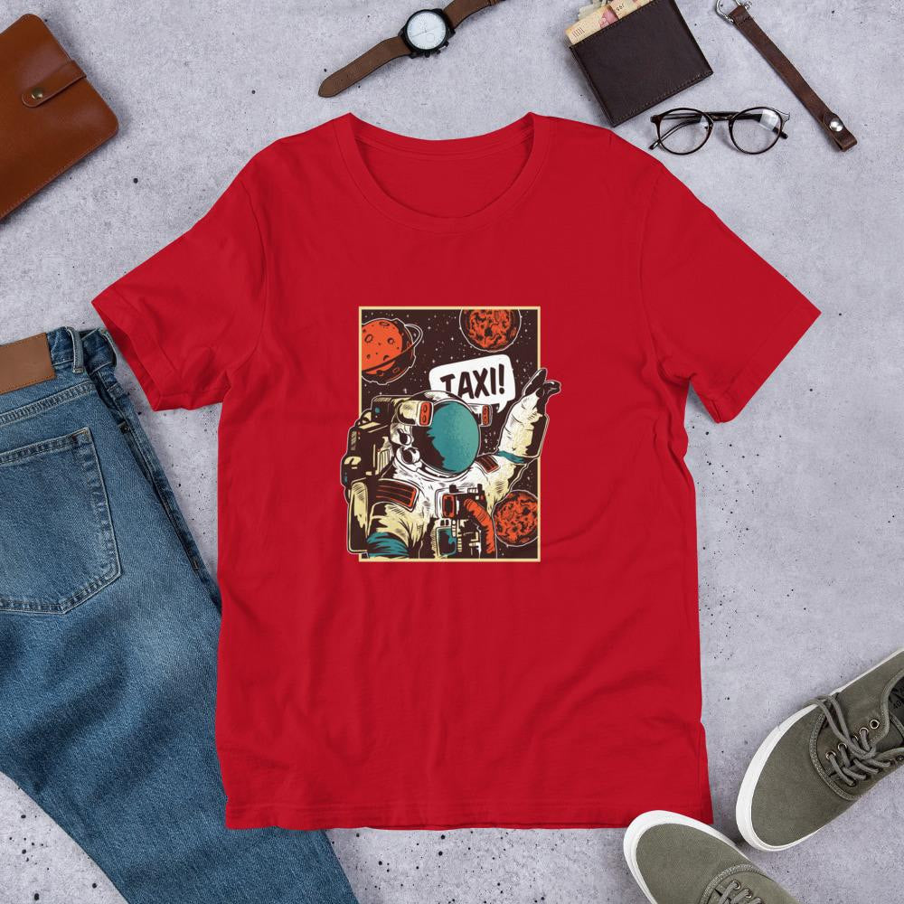 Space Ride Half Sleeve T-Shirt — Red