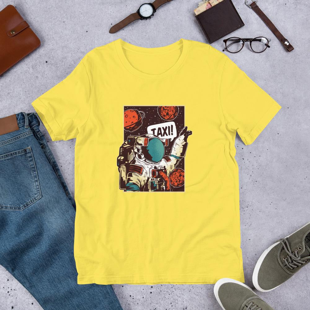Space Ride Half Sleeve T-Shirt — Yellow