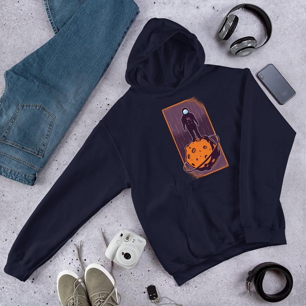 Space Conqueror Unisex Hooded Sweatshirt — Navy