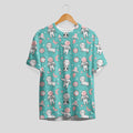 Polyester t-shirt with Astronaut & Cat Pattern print