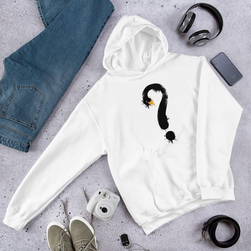 Black Swan Question graphic hoodie – Fourth Dimension Club