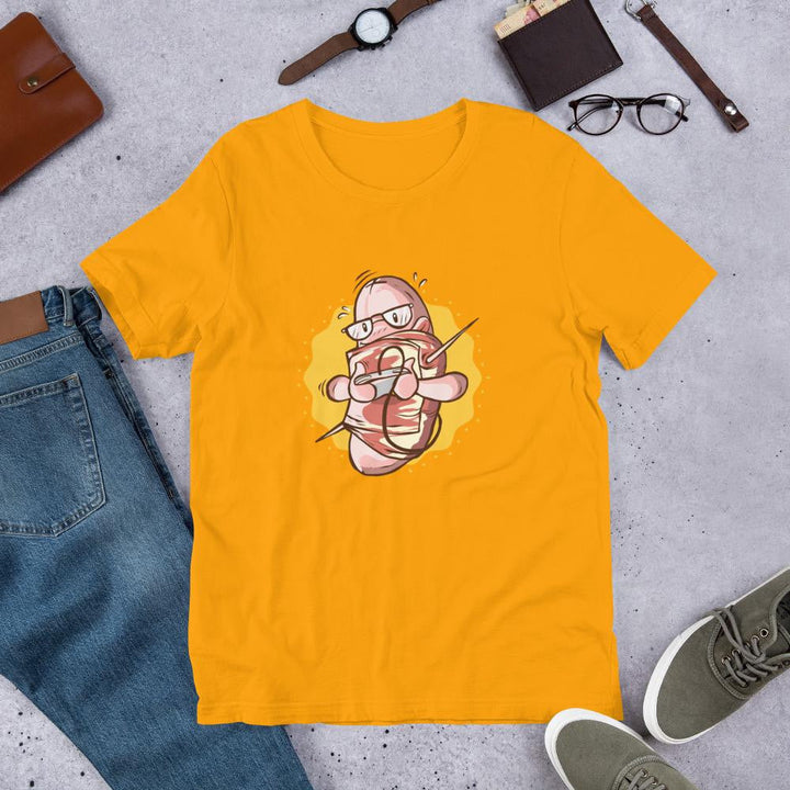 Nerd Bacon Sausage Half Sleeve T-Shirt