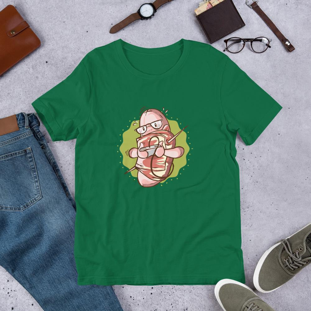Nerd Bacon Sausage Half Sleeve T-Shirt — detail view 2