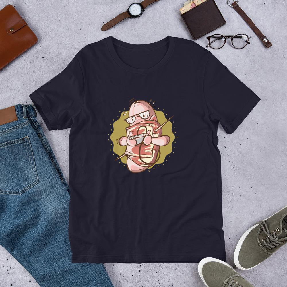 Nerd Bacon Sausage Half Sleeve T-Shirt — detail view 3