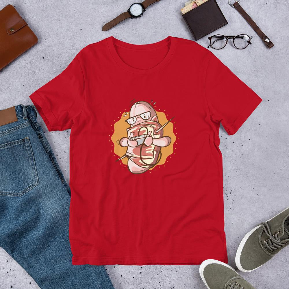Nerd Bacon Sausage Half Sleeve T-Shirt — detail view 5