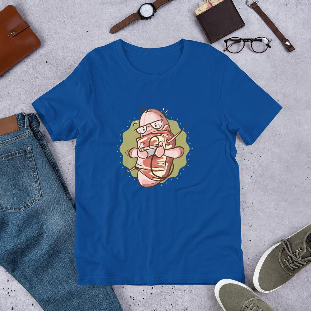Nerd Bacon Sausage Half Sleeve T-Shirt — detail view 6